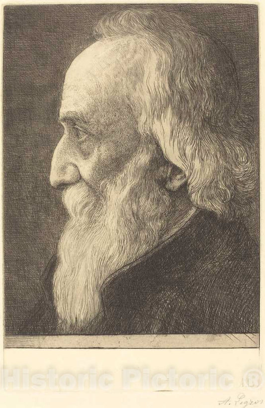 Art Print : Alphonse Legros, Self-Portrait, 13th Plate, 1906 - Vintage Wall Art