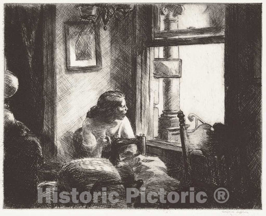 Art Print : Edward Hopper, East Side Interior, 1922 - Vintage Wall Art