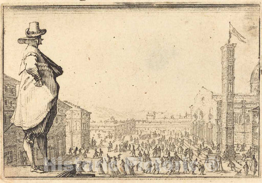 Art Print : Jacques Callot, Piazza del Duomo, Florence, c. 1617 - Vintage Wall Art