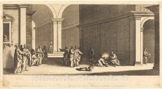 Art Print : Jacques Callot, Christ Washing The Apostles' Feet, c. 1618 - Vintage Wall Art