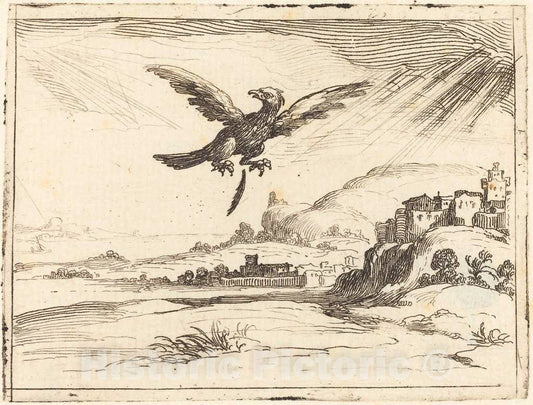 Art Print : Jacques Callot, Eagle Losing an Old Feather, 1628 - Vintage Wall Art
