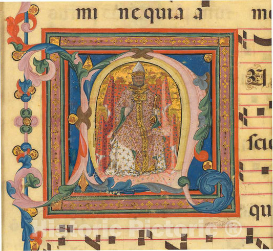 Art Print : Lippo Vanni, Saint Peter Enthroned, c.1348 - Vintage Wall Art