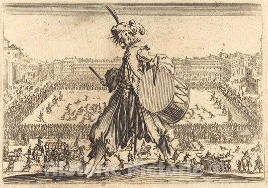 Art Print : Jacques Callot, Piazza Santa Croce, Florence, c. 1622 - Vintage Wall Art