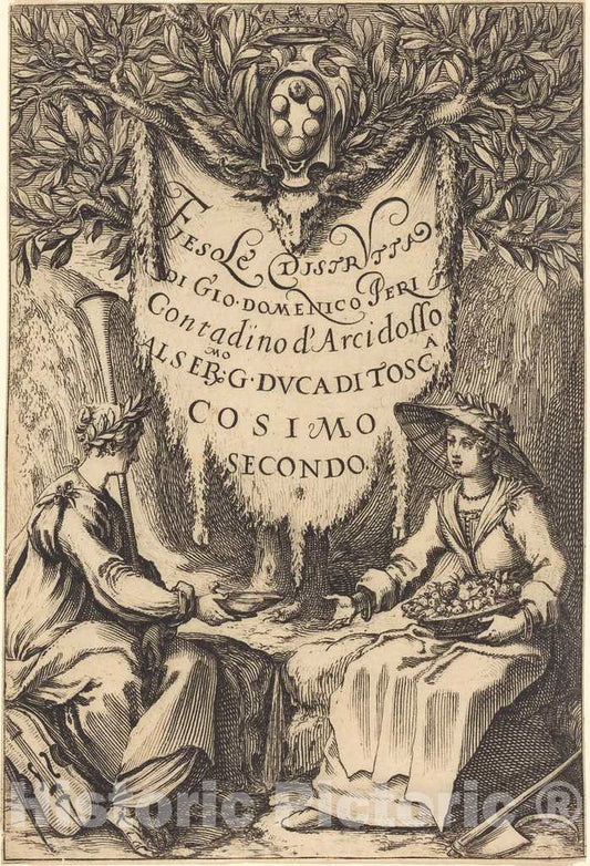 Art Print : Jacques Callot, La Belle Jardiniere, 1619 - Vintage Wall Art