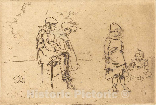 Art Print : James McNeill Whistler, The Menpes Children, c.1885 - Vintage Wall Art