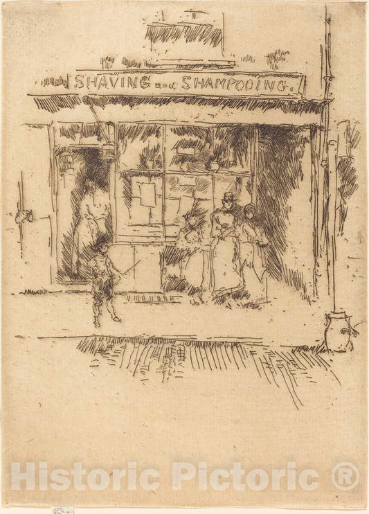 Art Print : James McNeill Whistler, Shaving and Shampooing, c.1887 - Vintage Wall Art