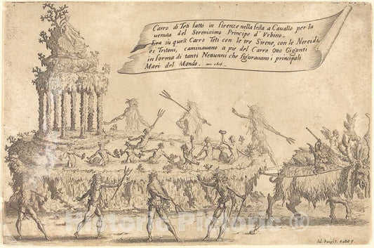 Art Print : Jacques Callot, The Float of Thetis, 1616 - Vintage Wall Art