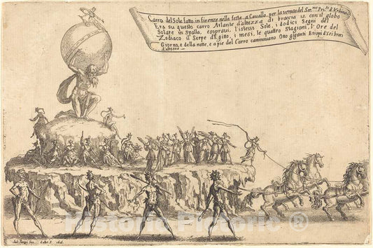 Art Print : Jacques Callot, The Float of The Sun, 1616 - Vintage Wall Art