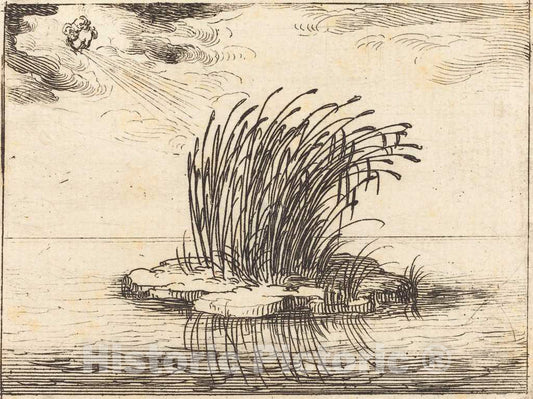 Art Print : Jacques Callot, The Reeds and The Wind, 1628 - Vintage Wall Art