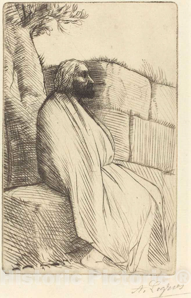 Art Print : Alphonse Legros, Philospher (Le Philosophe) - Vintage Wall Art