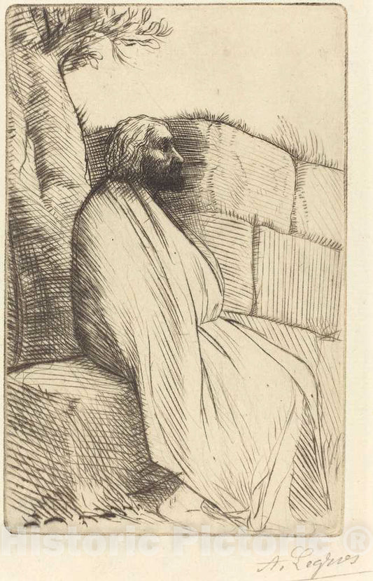 Art Print : Alphonse Legros, Philospher (Le Philosophe) - Vintage Wall Art