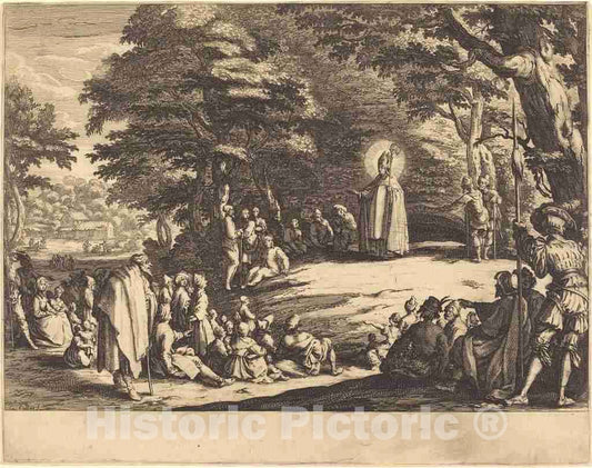 Art Print : Jacques Callot, Saint Amond, 1621 - Vintage Wall Art