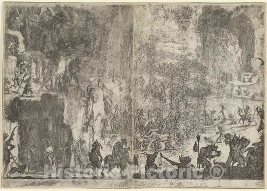 Art Print : Jacques Callot, The Temptation of Saint Anthony [First Version], c. 1617 - Vintage Wall Art