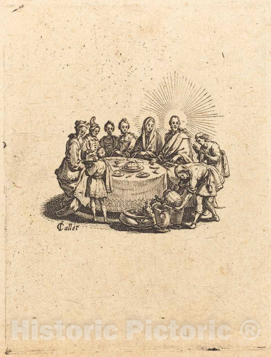 Art Print : Jacques Callot, The Marriage at Cana, 1618 - Vintage Wall Art