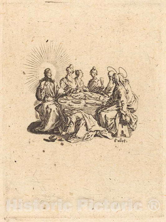 Art Print : Jacques Callot, The Feast of The Pharisees, 1618 - Vintage Wall Art