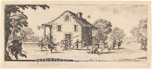 Art Print : Jacques Callot, Scene of Pillage, c. 1633 - Vintage Wall Art