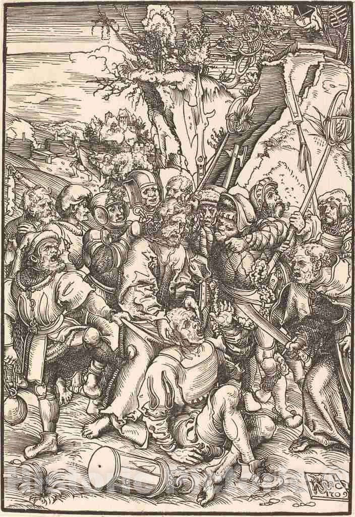 Art Print : Lucas Cranach The Elder, Christ Taken Captive, in or Before 1509 - Vintage Wall Art