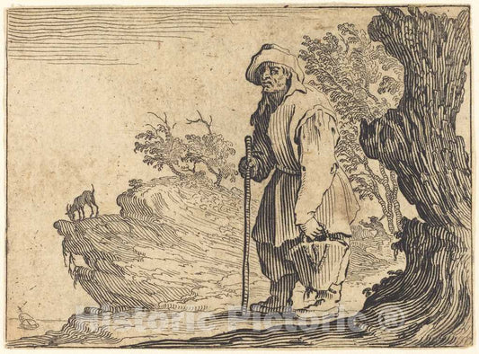 Art Print : Jacques Callot, Peasant with Sack, c. 1622 - Vintage Wall Art
