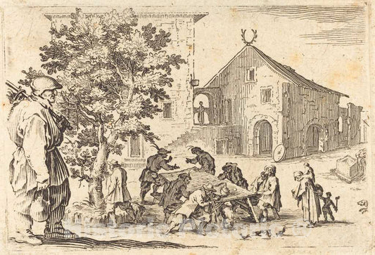 Art Print : Jacques Callot, Tavern, c. 1622 - Vintage Wall Art
