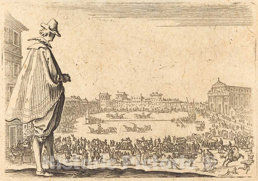 Art Print : Jacques Callot, Piazza Santa Maria Novella, Florence, c. 1622 - Vintage Wall Art