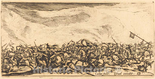 Art Print : Jacques Callot, The Cavalry Combat with Swords, c.1633 - Vintage Wall Art