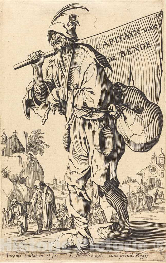 Art Print : Jacques Callot, Captain of The Barons - Vintage Wall Art