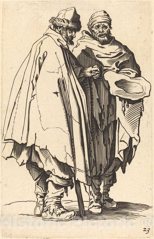 Art Print : Jacques Callot, Blind Beggar and Companion - Vintage Wall Art