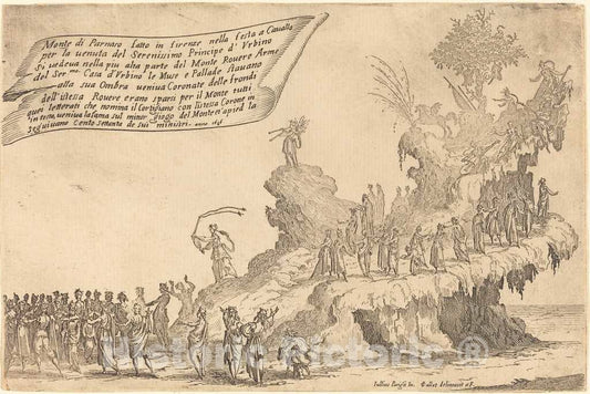 Art Print : Jacques Callot, The Float of Mount Parnassus, 1616 - Vintage Wall Art