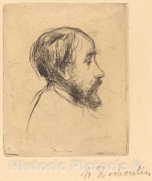 Art Print : Marcellin-Gilbert Desboutin, Degas, 1876 - Vintage Wall Art
