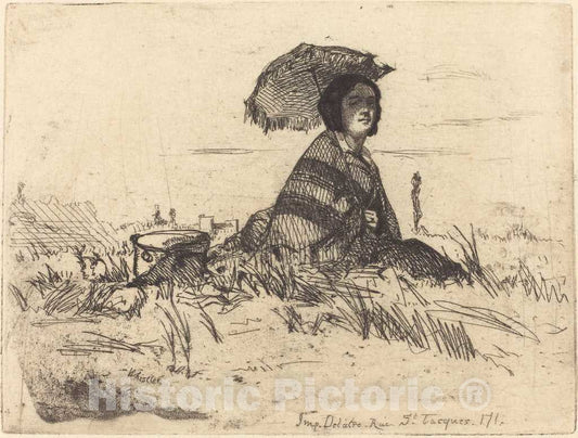 Art Print : James McNeill Whistler, En Plein Soleil, 1858 - Vintage Wall Art