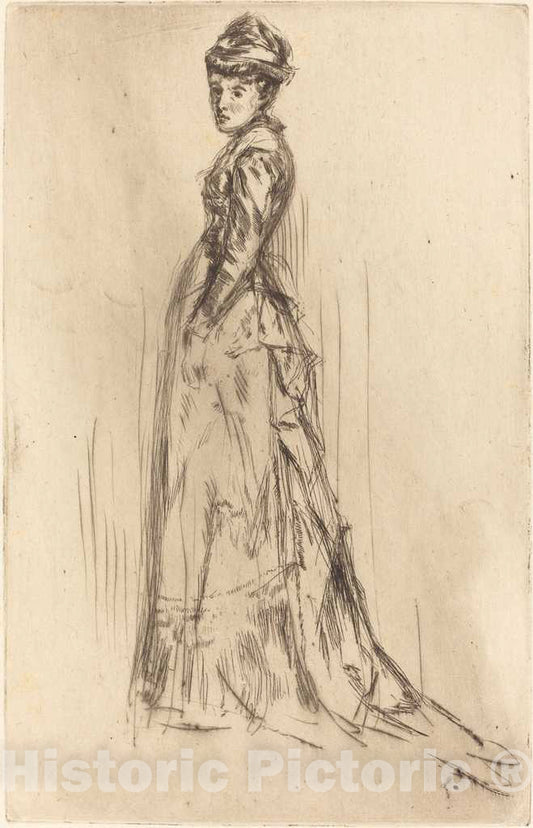 Art Print : James McNeill Whistler, The Silk Dress, c. 1873 - Vintage Wall Art