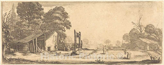 Art Print : Jacques Callot, The Garden, c.1634 - Vintage Wall Art