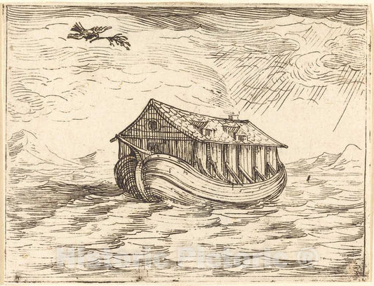 Art Print : Jacques Callot, Noah's Ark - Vintage Wall Art