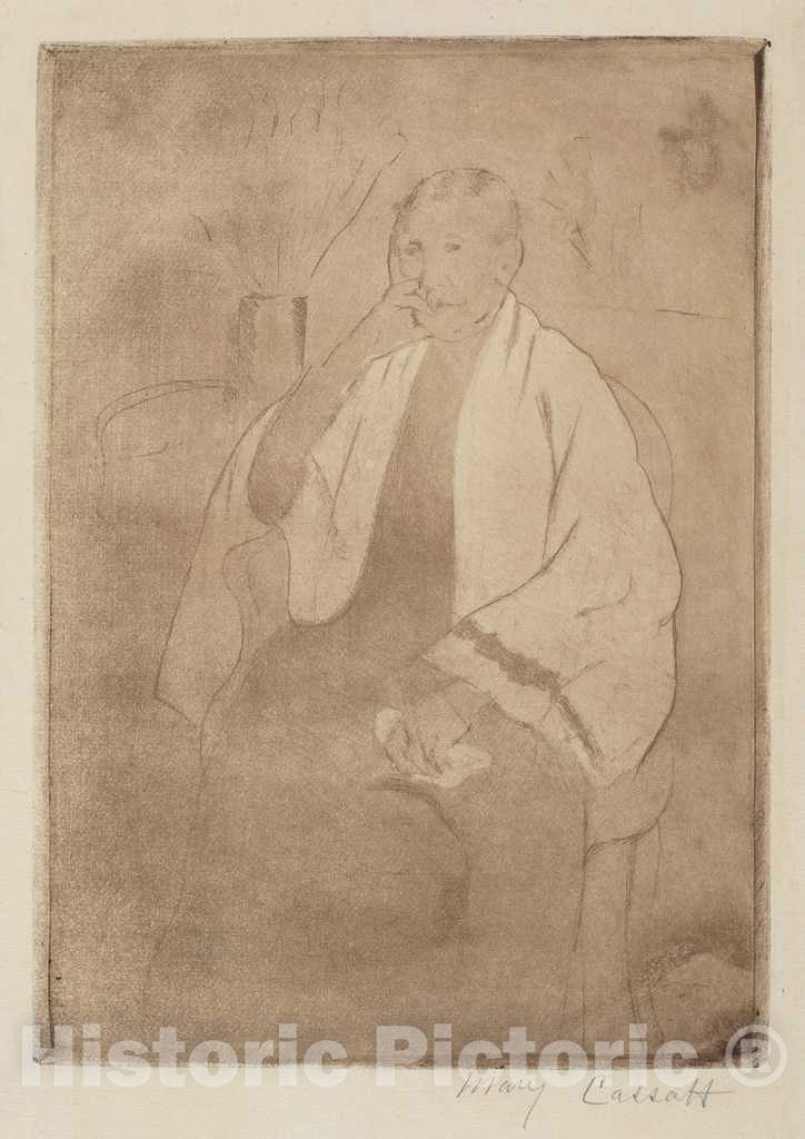 Art Print : Mary Cassatt, A Portrait of The Artist's Mother, c. 1889-1890 - Vintage Wall Art