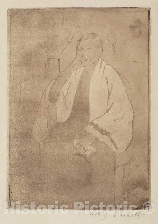 Art Print : Mary Cassatt, A Portrait of The Artist's Mother, c. 1889-1890 - Vintage Wall Art