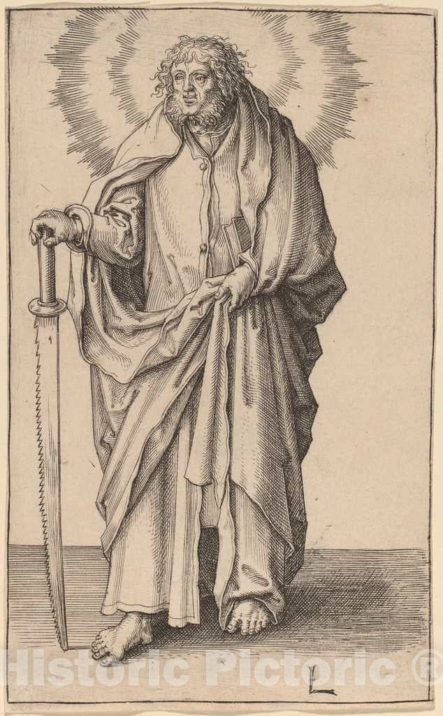 Art Print : Lucas Van Leyden, Saint Simon, c. 1510 - Vintage Wall Art