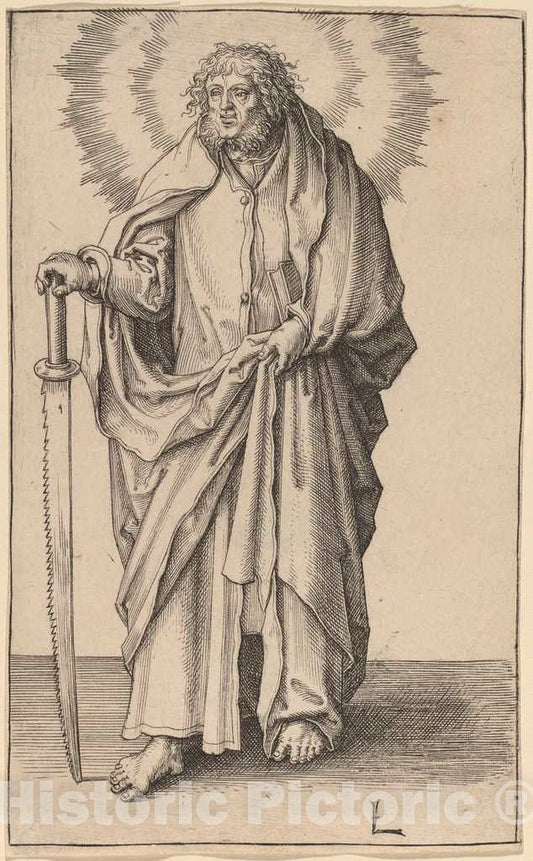 Art Print : Lucas Van Leyden, Saint Simon, c. 1510 - Vintage Wall Art