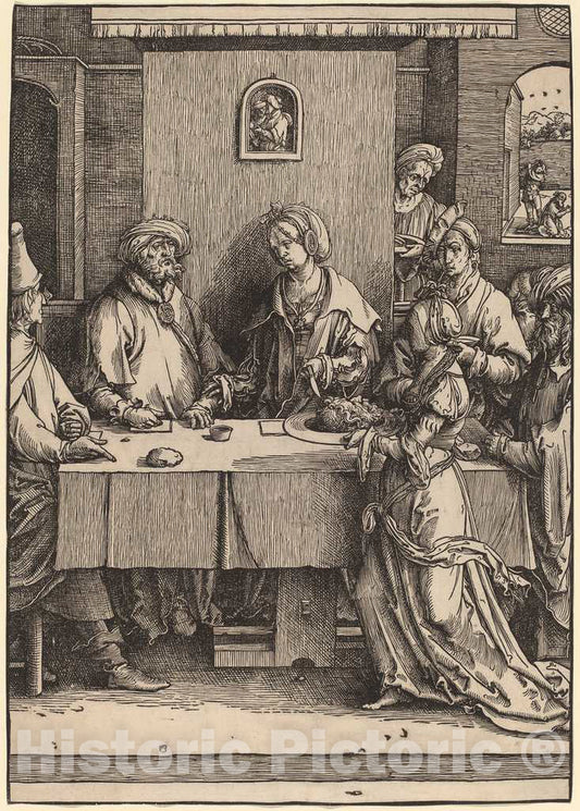 Art Print : Lucas Van Leyden, Herod and Herodias, c. 1512 - Vintage Wall Art