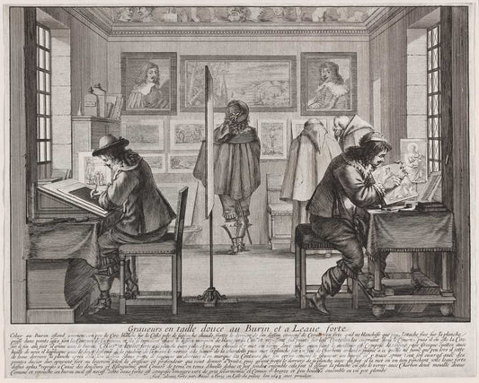 Art Print : Abraham Bosse, Engravers, 1642 - Vintage Wall Art