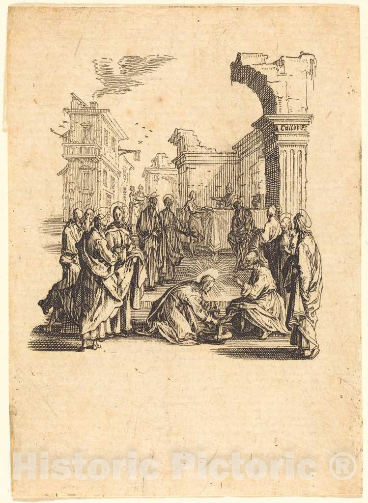 Art Print : Jacques Callot, Christ Washing The Feet of The Apostles, c.1625 - Vintage Wall Art