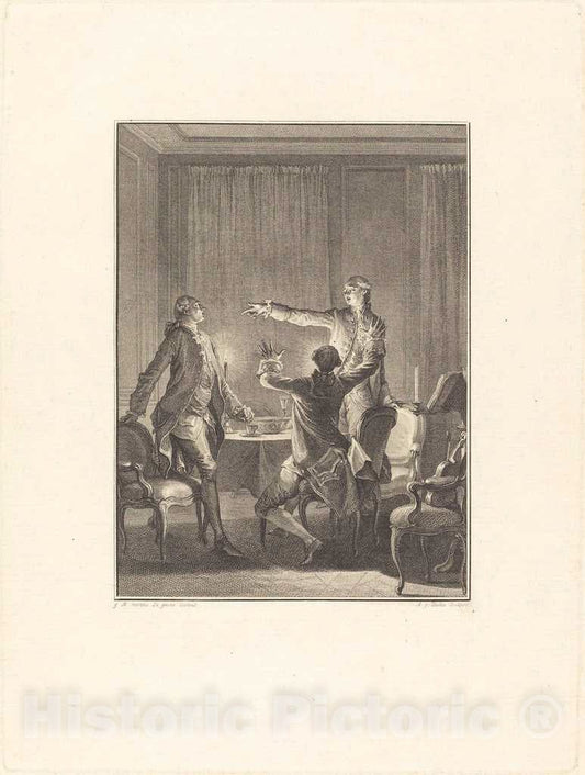 Art Print : Duclos After Michel Moreau, La Provocation - Vintage Wall Art