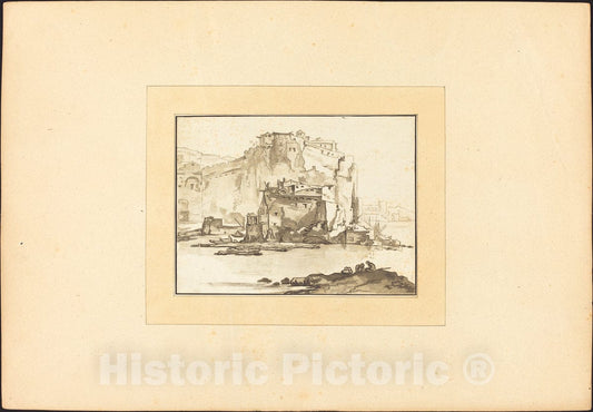 Art Print : Prestel After Wyck, Landscape, 1782 - Vintage Wall Art