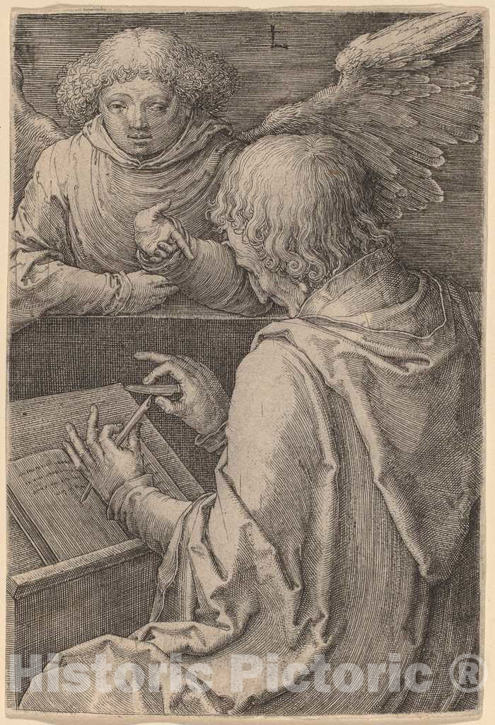 Art Print : Lucas Van Leyden, Saint Matthew, 1518 - Vintage Wall Art