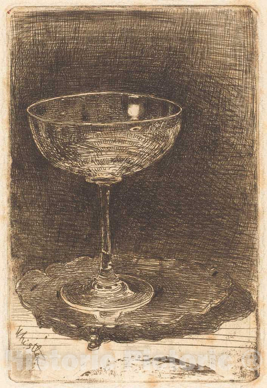 Art Print : James McNeill Whistler, The Wine-Glass, 1858 - Vintage Wall Art