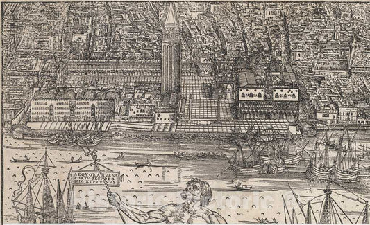 Art Print : Jacopo de' Barbari, View of Venice [Lower Center Block], 1500 - Vintage Wall Art