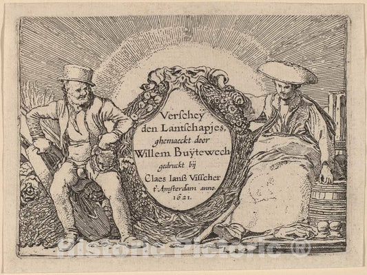Art Print : Willem Buytewech, Title Plate, 1621 - Vintage Wall Art