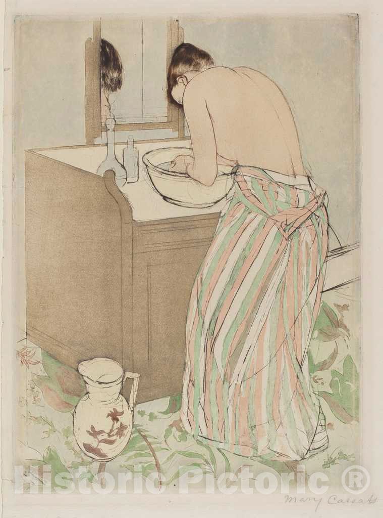 Art Print : Mary Cassatt, Woman Bathing, 1890-1891 - Vintage Wall Art