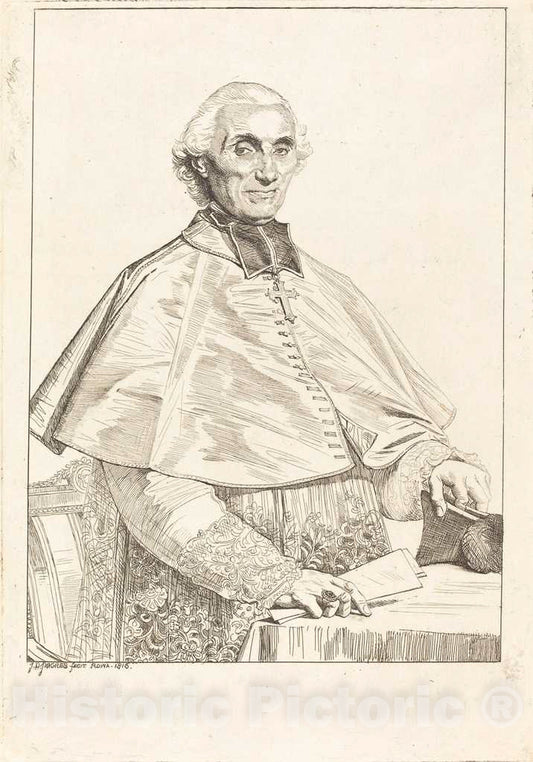 Art Print : Auguste-Dominique Ingres, Gabriel Cortois de Pressigny, 1816 - Vintage Wall Art