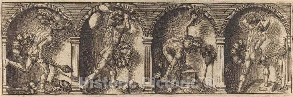 Art Print : Les Divers pourtraicts et Figures X, c. 1600 - Vintage Wall Art