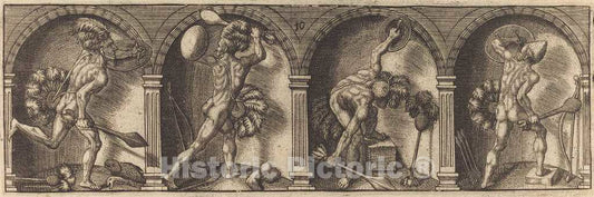 Art Print : Les Divers pourtraicts et Figures X, c. 1600 - Vintage Wall Art